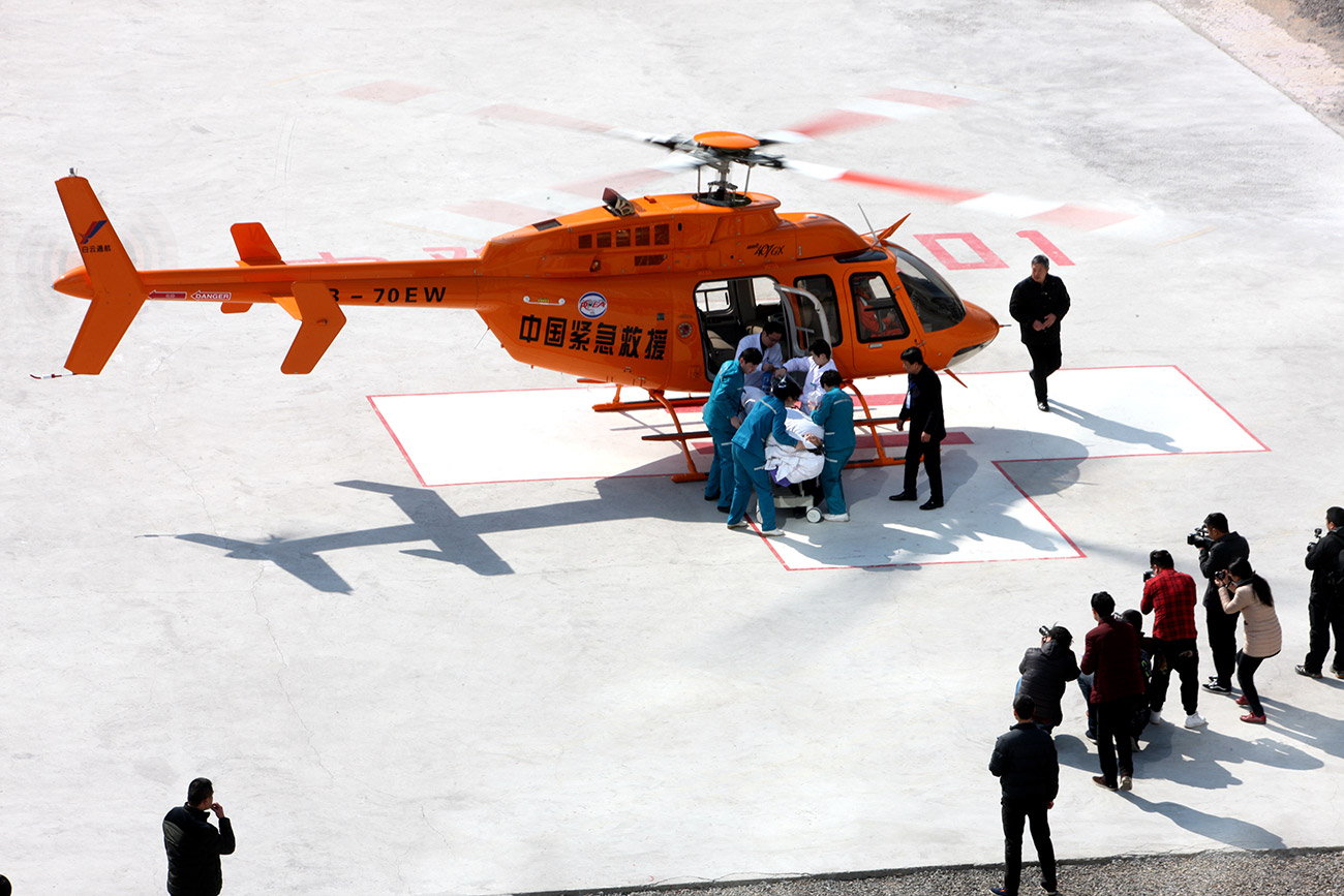 我院空中救护成功转运首位重症患者―首个“中国紧急救援山西航空救援基地”落户省医